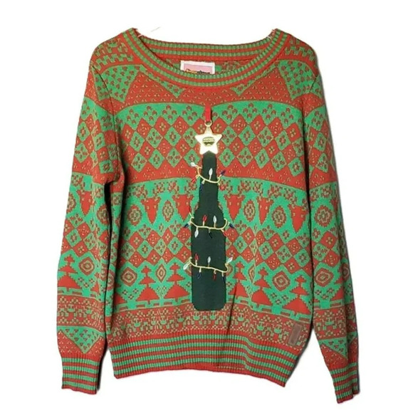 Tipsy Elves Men's Bottle‎ Opener Acrylic Christmas Sweater Size Large - Picture 3 of 7